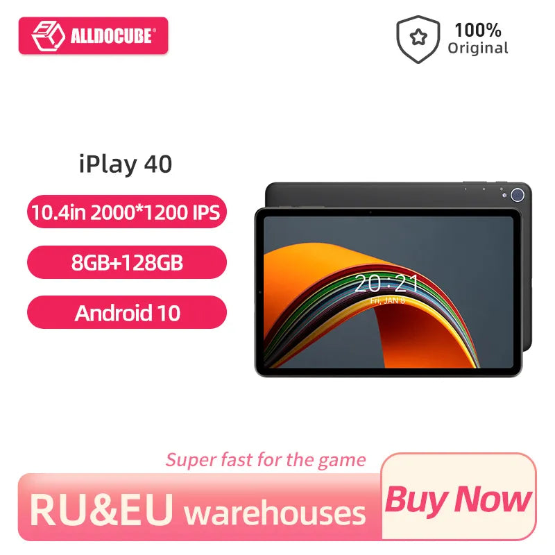 ALLDOCUBE iPlay 40 Tablet 10.4 Inch Android 10 Octa Core 8GB 128GB