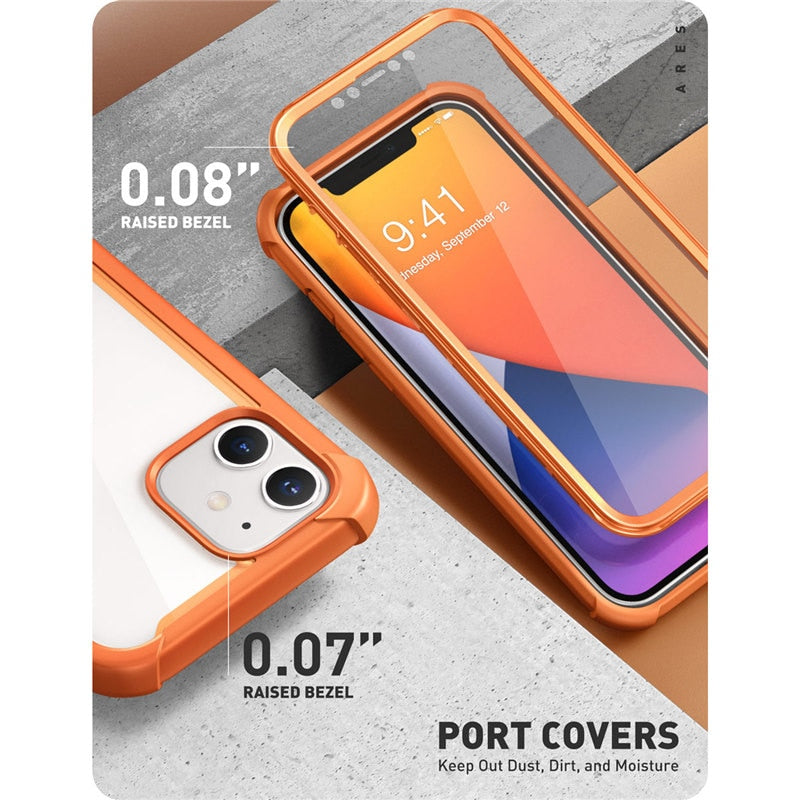 For iPhone 12 Case/12 Pro Case 6.1 inch (2020) I-BLASON Ares Full-Body Rugged Clear Bumper Cover with Built-in Screen Protector