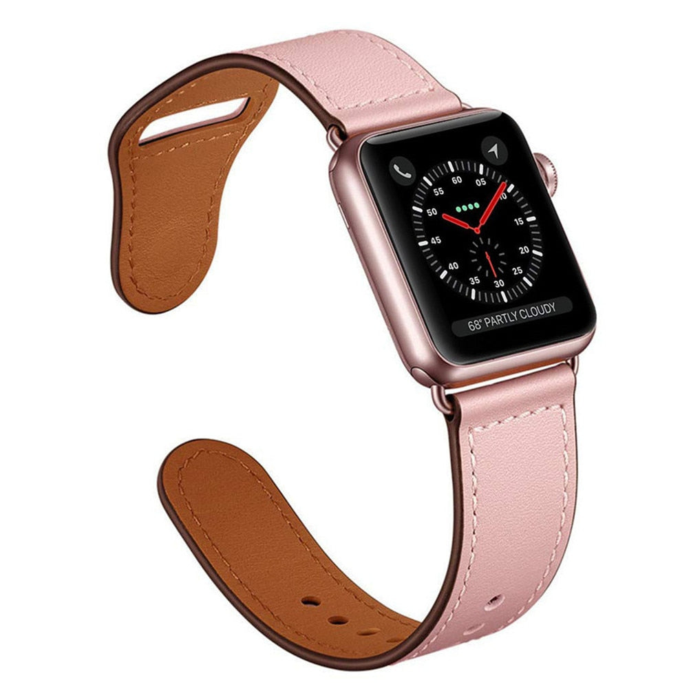 Strap for apple watch band 44mm 45mm 40mm iwatch 38mm 42 leather belt smartwatch bracelet apple watch serie 6 SE 4 3 7 41mm ban