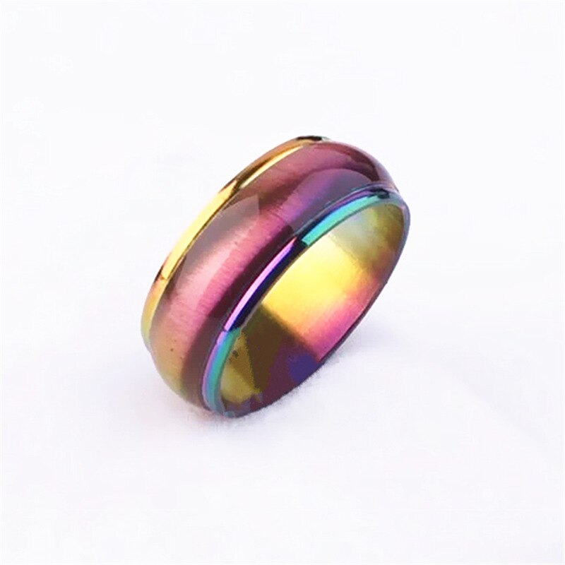 Colorful Stainless Mood Rings 6mm Wide Smart Jewelry For Women Men Couples Rings Tone Fine Gift Wholesale