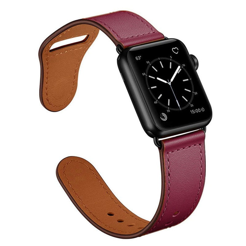 Strap for apple watch band 44mm 45mm 40mm iwatch 38mm 42 leather belt smartwatch bracelet apple watch serie 6 SE 4 3 7 41mm ban