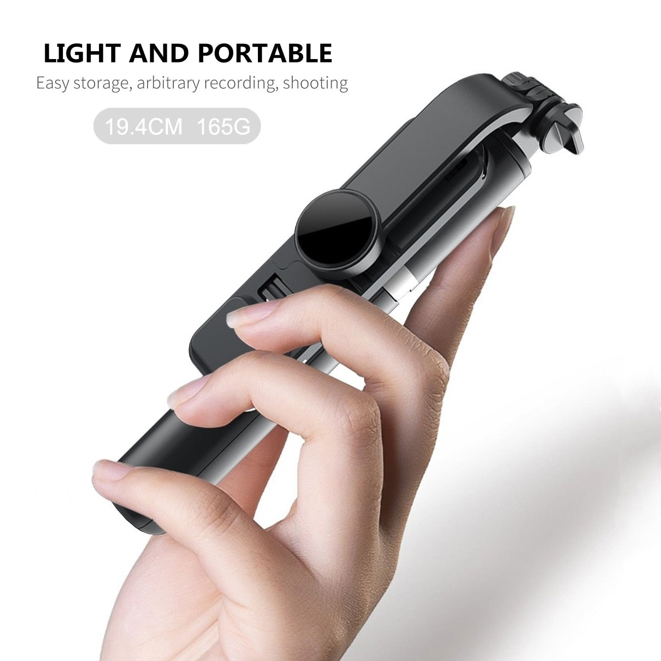 FANGTUOSI 2021 New Wireless selfie stick tripod Bluetooth Foldable Monopod With Led light remote shutter For iphone Wholesale