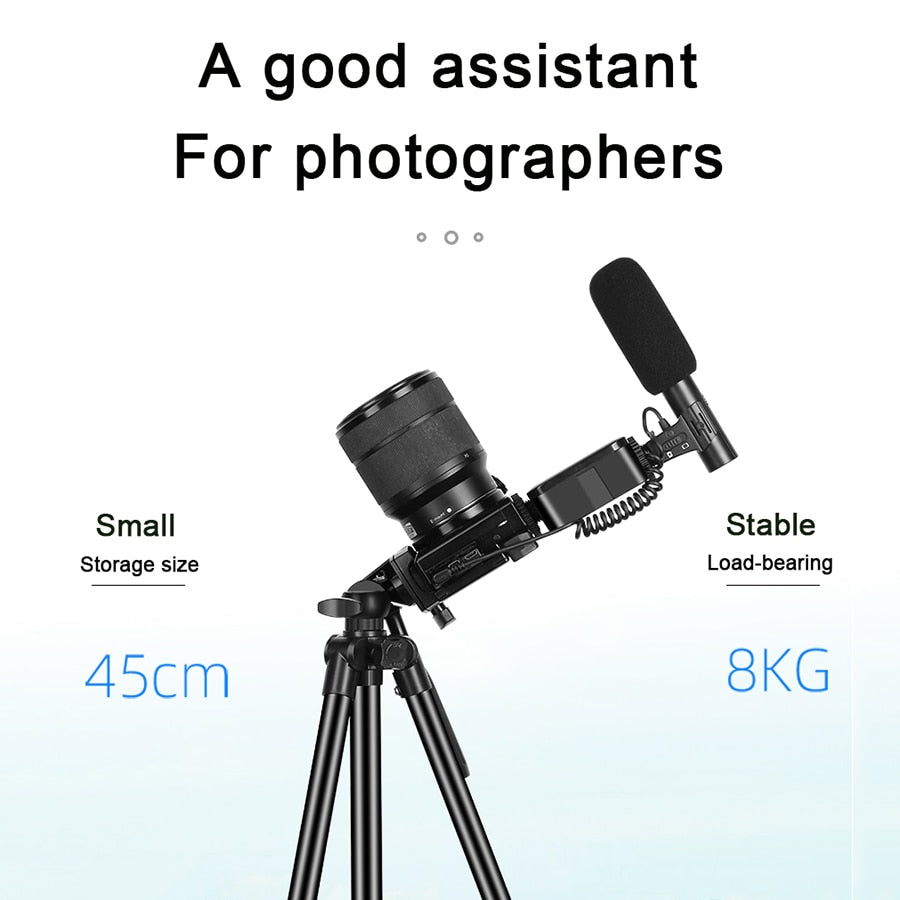 MAMEN Phone DSLR Camera Vlog Tripod Vlogging Kit with Remote Control Microphone LED Light for Smartphone Interview Live YouTube