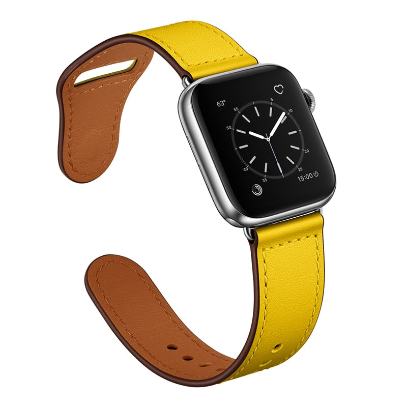 Strap for apple watch band 44mm 45mm 40mm iwatch 38mm 42 leather belt smartwatch bracelet apple watch serie 6 SE 4 3 7 41mm ban