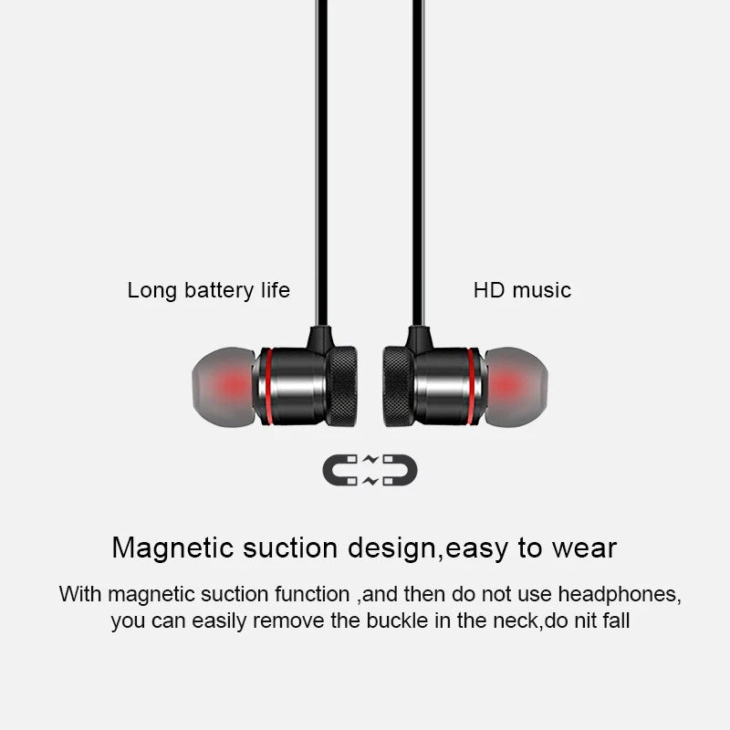 5.0 Bluetooth Earphone Sports Neckband Magnetic Wireless earphones Stereo Earbuds Music Headphones