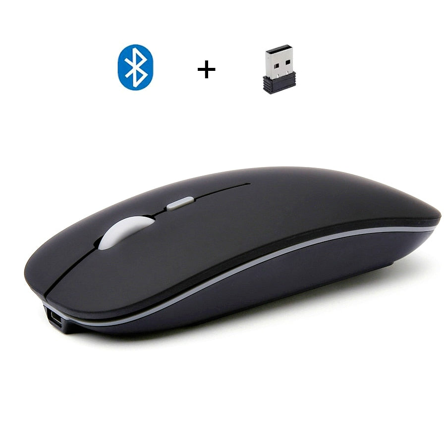 New Dual Mode Bluetooth 5.0 Wireless Slim Mouse Gaming Pc Mini Laptop  Usb Computer Accessories Desktop