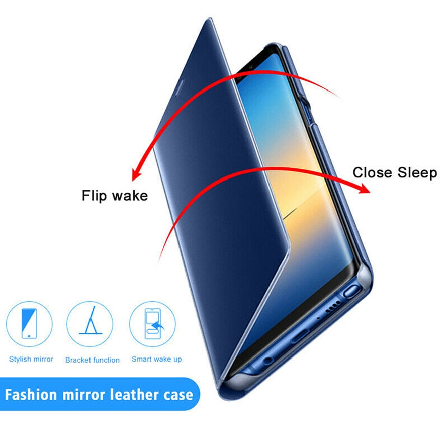 Flip Mirror Case Book Hard Cover for Xiaomi Mi 9 Lite Mi 8 SE 9T Cc9e Phone Protector Black Pink Blue Purple Silver Gold Plain