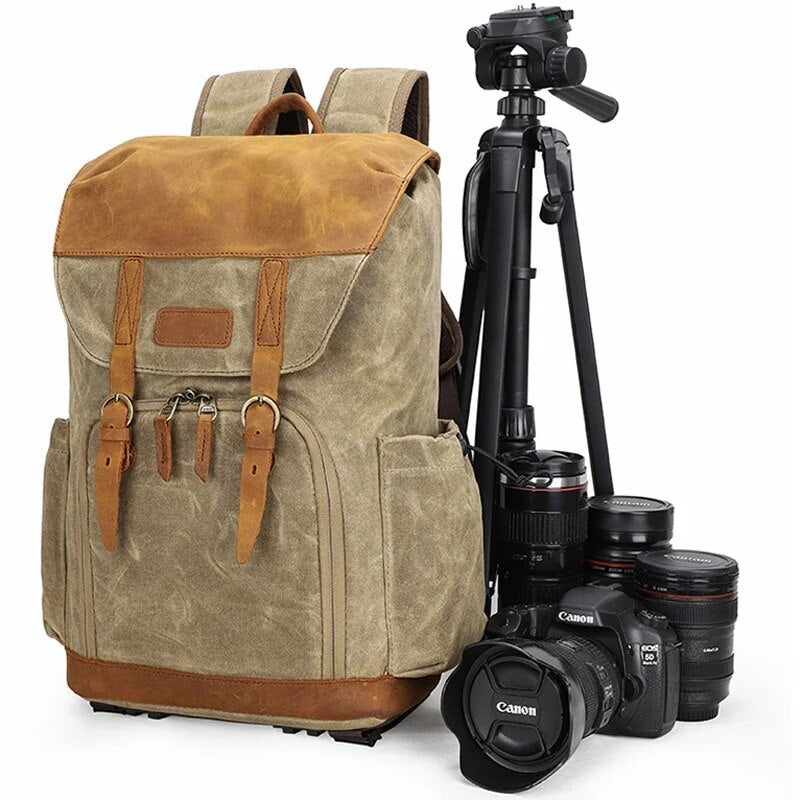 Photography Batik Waterproof Canvas Portable Camera Backpack Video Shoulders Soft Pad Bag fit 15.4inch Laptop Men Outdoor Case