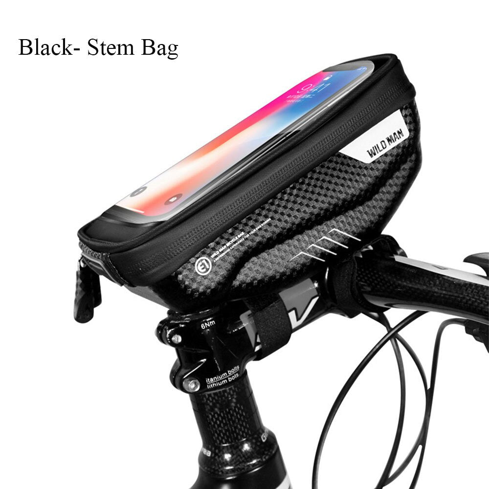 Waterproof Bicycle Bag For 4.7-6.2inch Smartphone Cycling Front  Bag Bike Head Tube Handlebar Pannier for sale