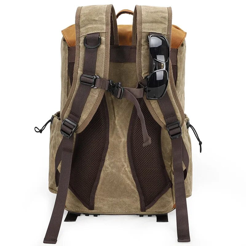 Photography Batik Waterproof Canvas Portable Camera Backpack Video Shoulders Soft Pad Bag fit 15.4inch Laptop Men Outdoor Case