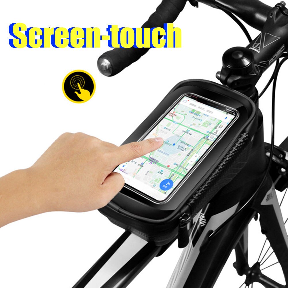 Waterproof Bicycle Bag For 4.7-6.2inch Smartphone Cycling Front  Bag Bike Head Tube Handlebar Pannier for sale