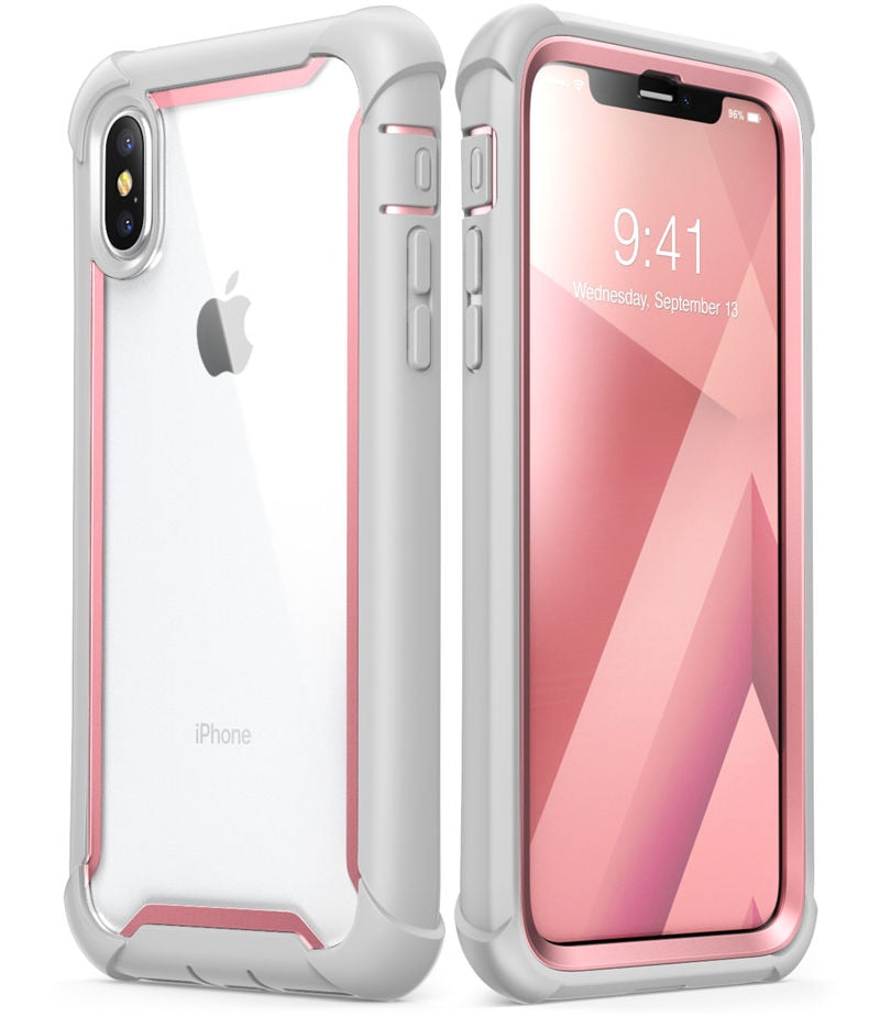 For iphone X Xs Case 5.8 inch Original i-Blason Ares Series Full-Body Rugged Clear Bumper Case with Built-in Screen Protector