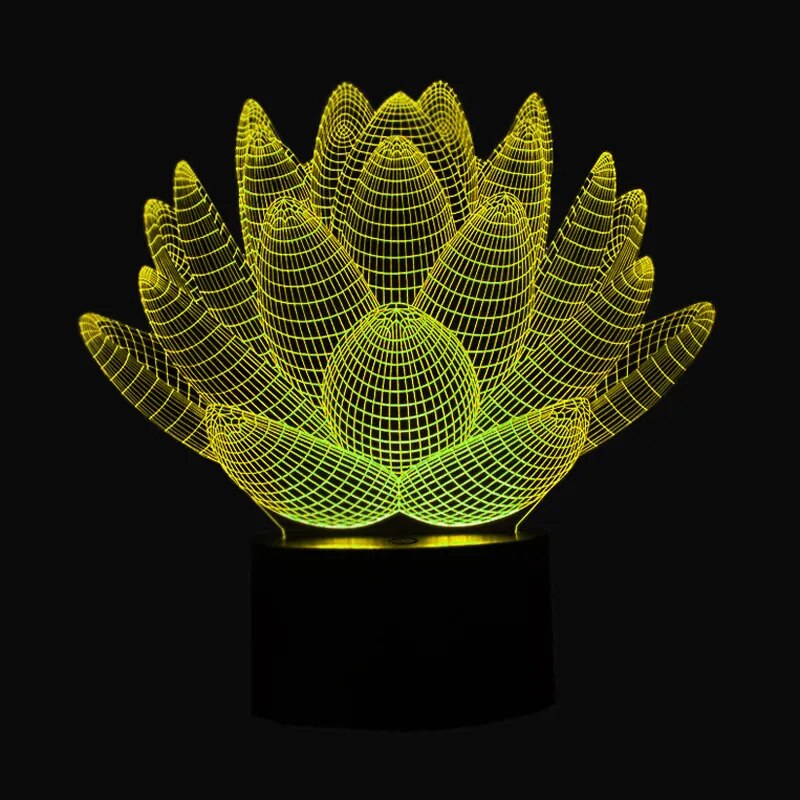 Lotus Flower 3D USB LED Night Light Colors Changing Christmas Lights Touch Button Kids Living Bedroom Lighting Lampen Luminarias