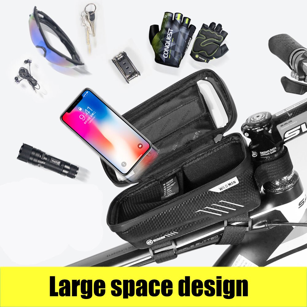 Waterproof Bicycle Bag For 4.7-6.2inch Smartphone Cycling Front  Bag Bike Head Tube Handlebar Pannier for sale