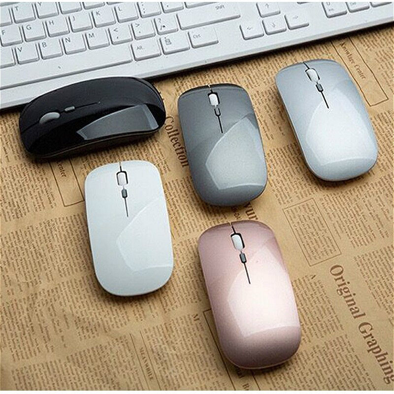 New Dual Mode Bluetooth 5.0 Wireless Slim Mouse Gaming Pc Mini Laptop  Usb Computer Accessories Desktop