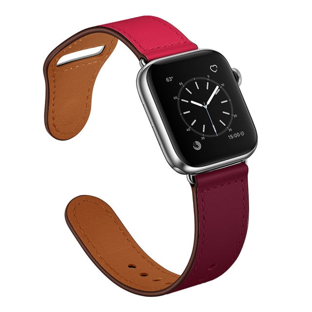 Strap for apple watch band 44mm 45mm 40mm iwatch 38mm 42 leather belt smartwatch bracelet apple watch serie 6 SE 4 3 7 41mm ban