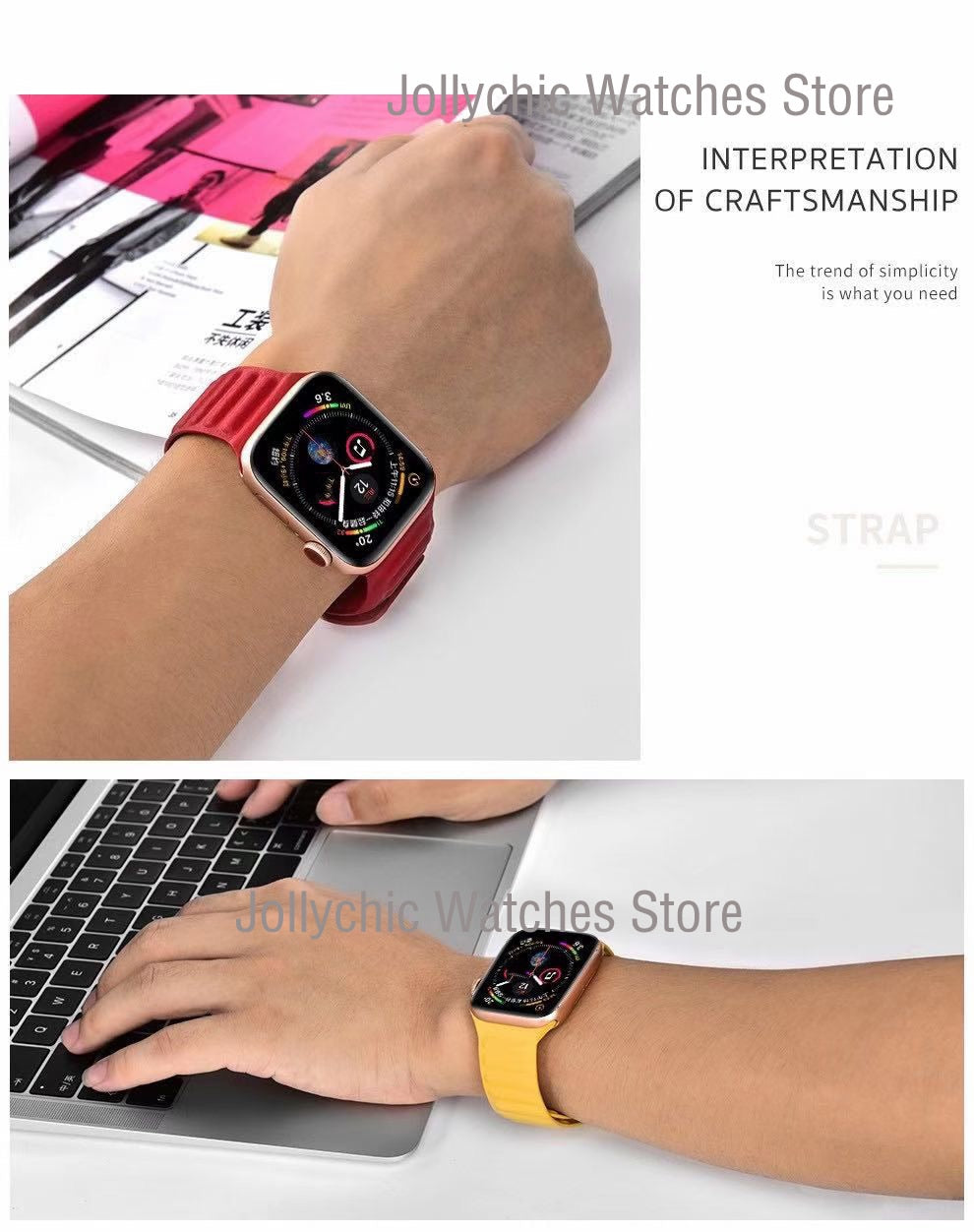 Strap for Apple Watch 6 Band 42mm 38mm Leather Loop Watchband Bands AccessorieBracelet Belt Iwatch Series 6 SE 5 4 3 40mm 44mm