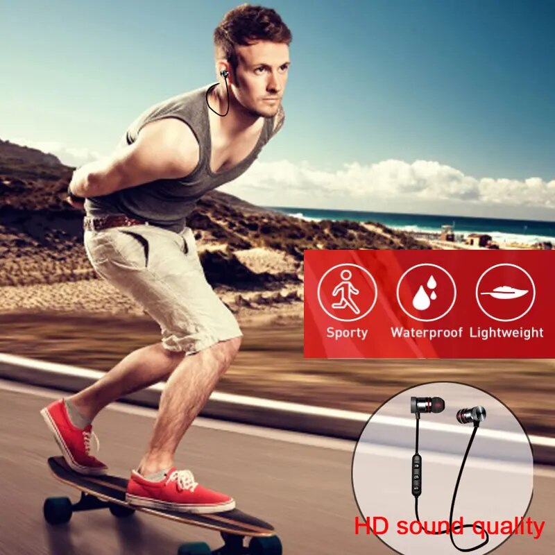 5.0 Bluetooth Earphone Sports Neckband Magnetic Wireless earphones Stereo Earbuds Music Headphones