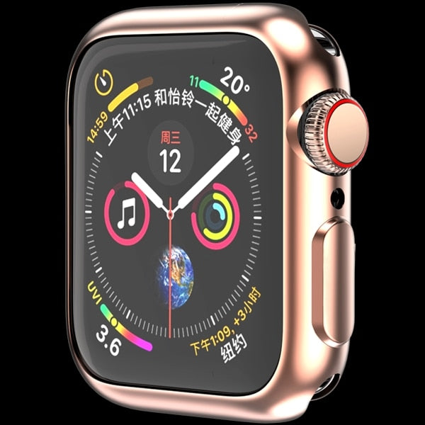 Case for Apple Watch series 7 45mm 41mm 44mm 40mm 42mm 38mm Accessories Soft Plated TPU Bumper Protector Cover iWatch 3 4 5 6 SE