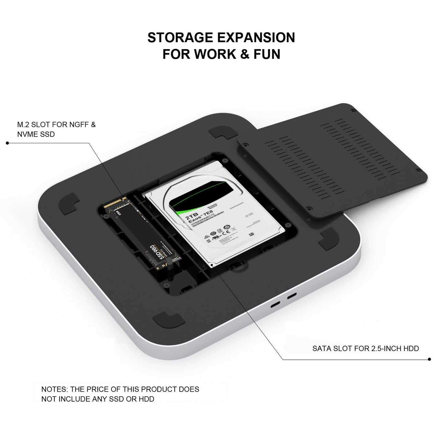 for Mac mini M2 M1 2020  MC25 Pro the Dual HDD hub  support M.2 NVMe/NGFF 2.5'' SATA HDD DOCKING STATION