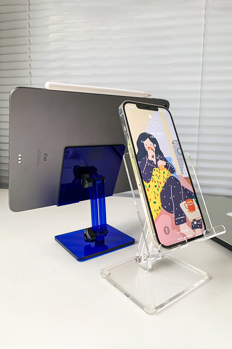 Acrylic Mobile Phone Holder iPad Tablet Computer Stand Desktop Stand Transparent Live Broadcast Angle Adjustment Mobile Phone Stand Holder Foldable Watching TV Tablet Computer Fixed Shooting Mobile Phone Accessories Neutral for sale