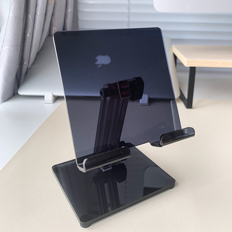 Acrylic Mobile Phone Holder iPad Tablet Computer Stand Desktop Stand Transparent Live Broadcast Angle Adjustment Mobile Phone Stand Holder Foldable Watching TV Tablet Computer Fixed Shooting Mobile Phone Accessories Neutral for sale