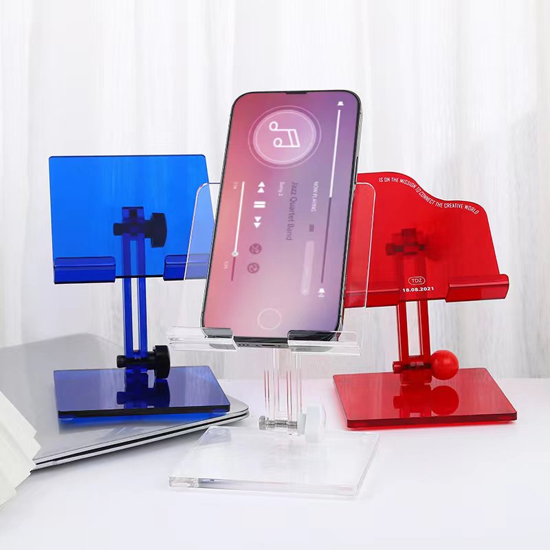 Acrylic Mobile Phone Holder iPad Tablet Computer Stand Desktop Stand Transparent Live Broadcast Angle Adjustment Mobile Phone Stand Holder Foldable Watching TV Tablet Computer Fixed Shooting Mobile Phone Accessories Neutral for sale