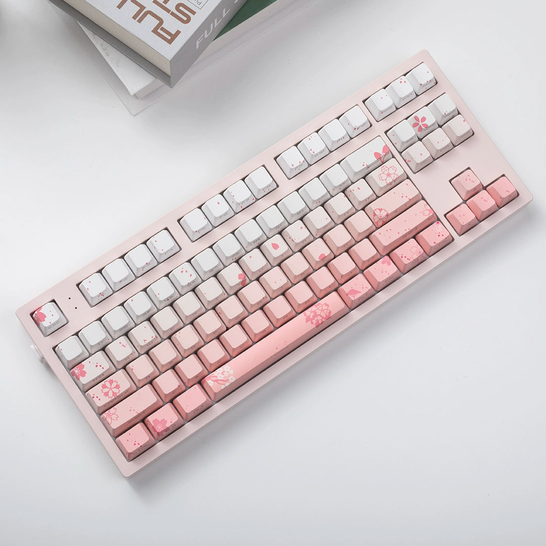 Jkdk Colorful Pink Side Engraved Transparent OEM Key CAP 68 75 84 87 104 8.0 Mechanical Keyboard