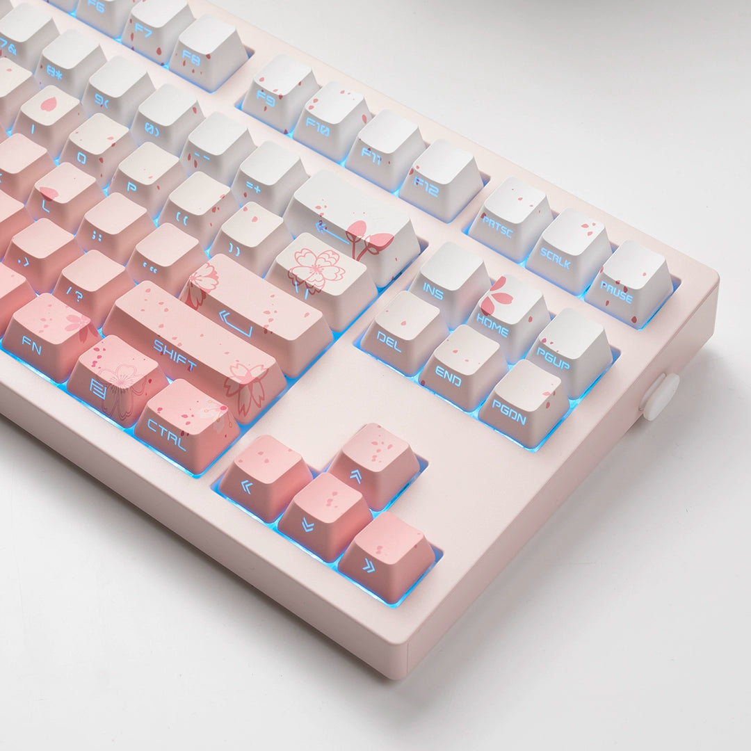 Jkdk Colorful Pink Side Engraved Transparent OEM Key CAP 68 75 84 87 104 8.0 Mechanical Keyboard