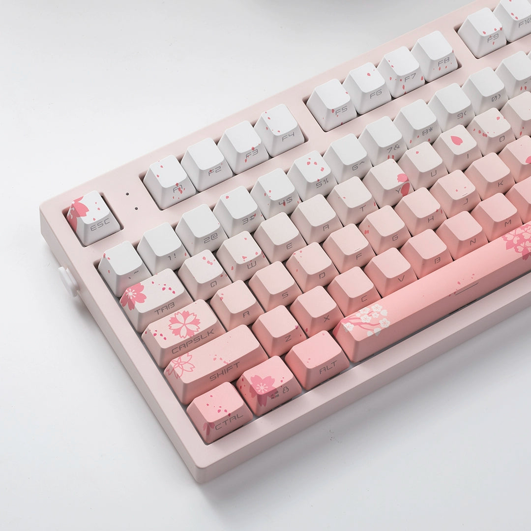 Jkdk Colorful Pink Side Engraved Transparent OEM Key CAP 68 75 84 87 104 8.0 Mechanical Keyboard