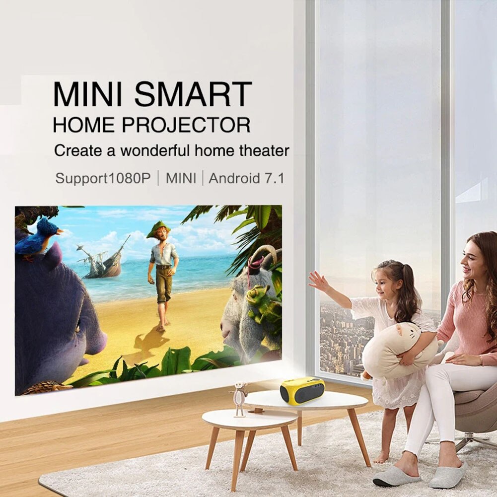 Portable LED Mini Projector Beamers Compatible with HDMI USB 640*480p Support 1080p Video Projetor for Outdoor Home Theater