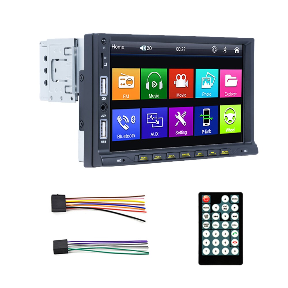 REAKOSOUND Universal 1 Din Car Stereo Radio 7'' Touch Screen Car Multimedia Player with BT FM Radio Receiver Support USB Camera