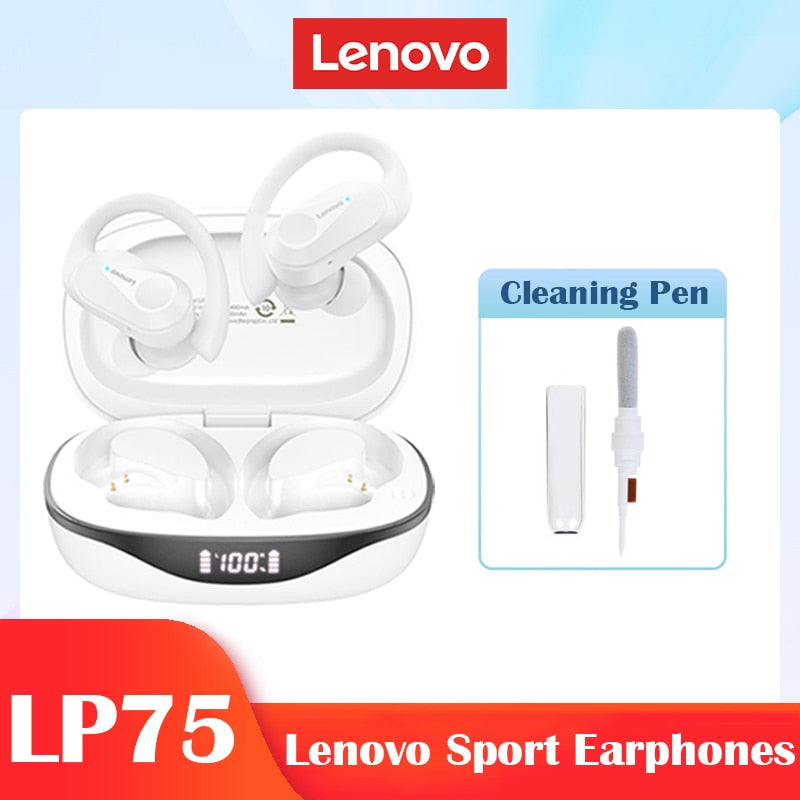 Lenovo LP75 TWS Sports Earphones Bluetooth 5.3 Wireless Headphones Waterproof HiFi Stereo Noise Reduction Earbuds with Mics