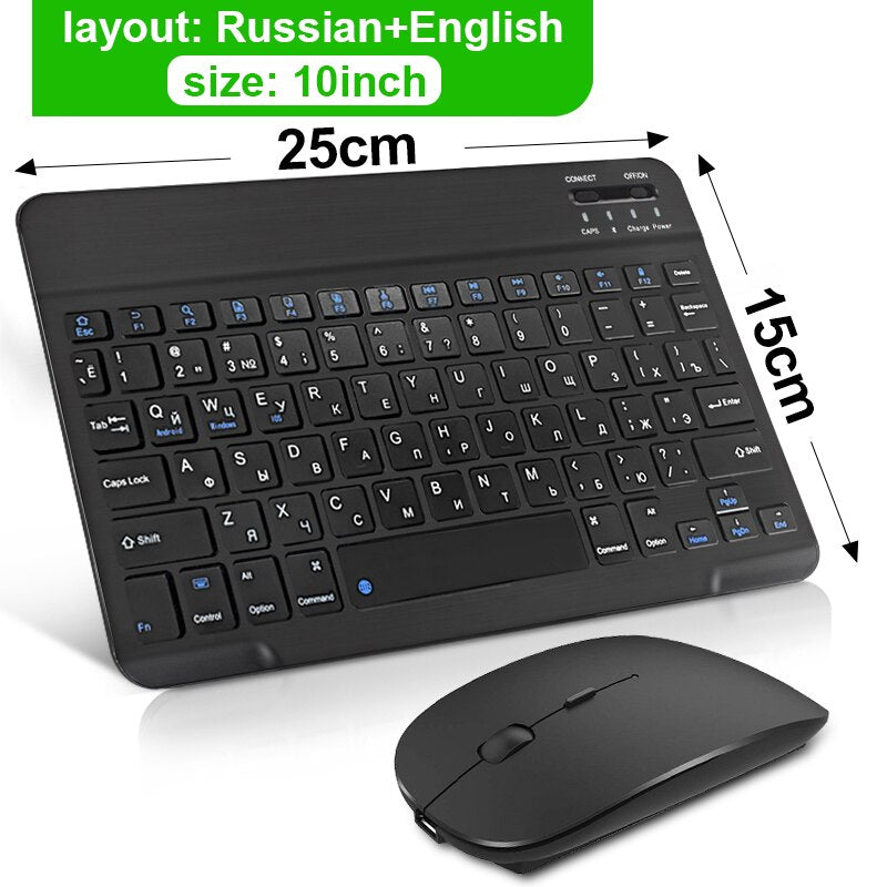 Mini Bluetooth Keyboard Wireless Keyboard Rechargeable For iPad Phone Tablet Russian Spanish Keyboard For Android ios Windows