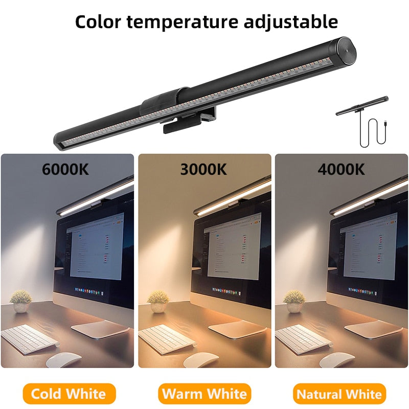 LED Computer Light Screen Light Stepless Dimming Reading Light Desk Lamp USB Lamp RGB Backlight  Monitor Light Bar Office Light