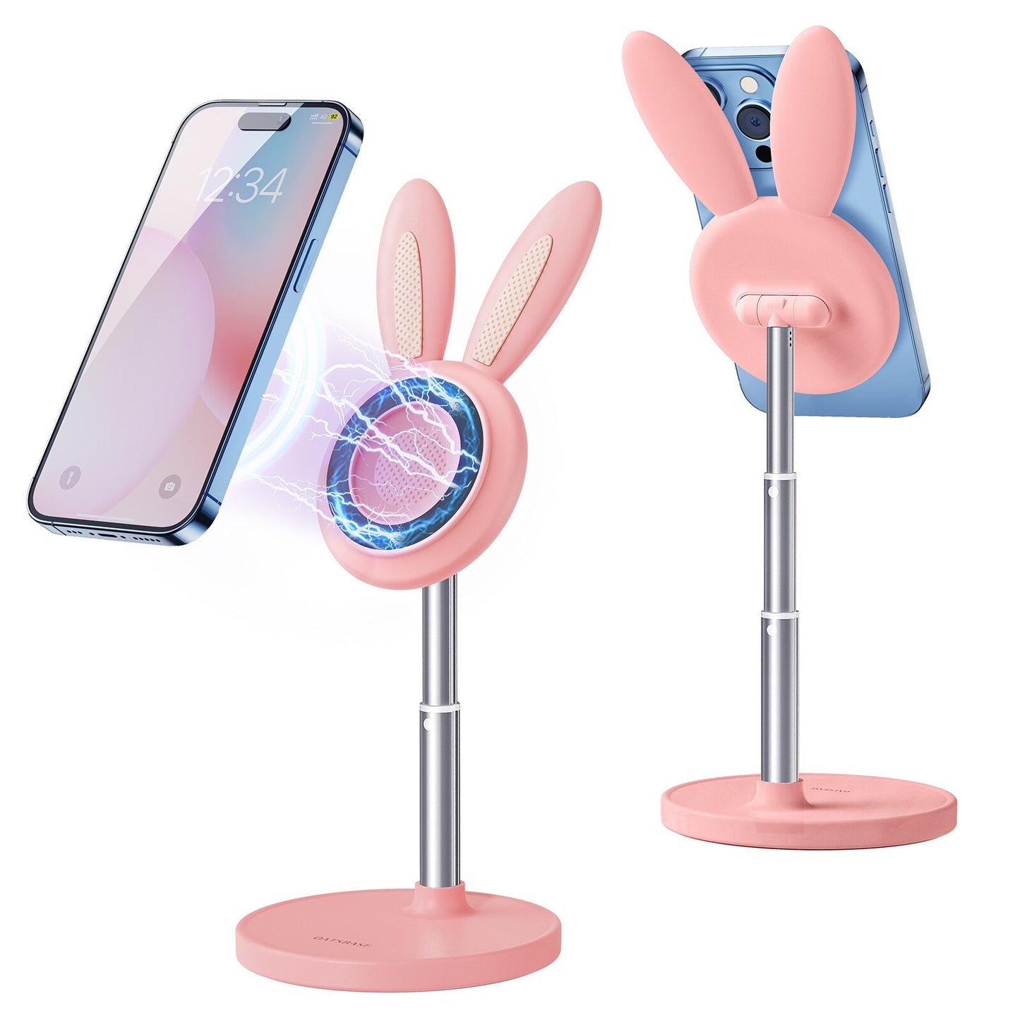 Oatsbasf Telescopic Cute Bunny Phone Holder Lovely Rabbit Desktop Laptop Stand Height Angle Adjustable Antislip Tablet Bracket