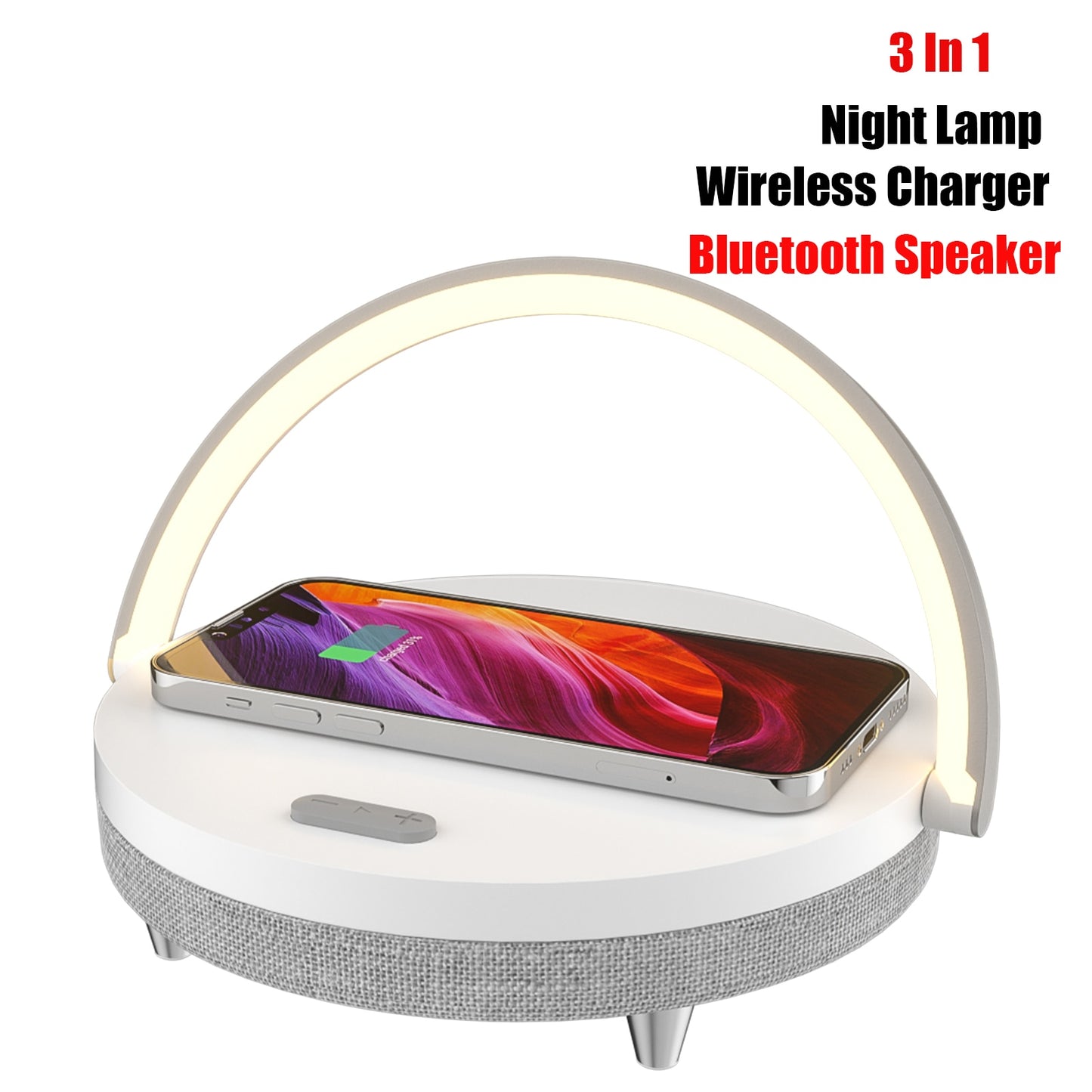 Multifuction Wireless Charger Bluetooth Speaker for IPhone 13 14 Wooden Table Lamp High Power Charging Light Speaker Bluetooth