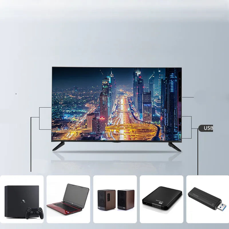 32 Inch Network Smart TV LED Intelligent Television HD Built in Android System WiFi 64 bit Processor For Computer Display Monito