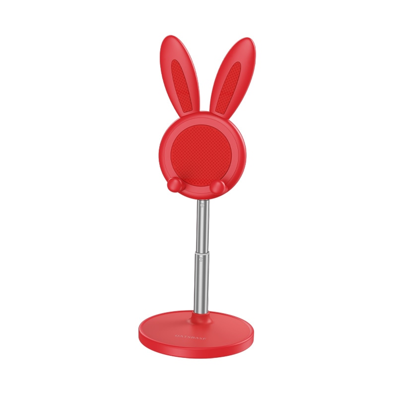 Oatsbasf Telescopic Cute Bunny Phone Holder Lovely Rabbit Desktop Laptop Stand Height Angle Adjustable Antislip Tablet Bracket