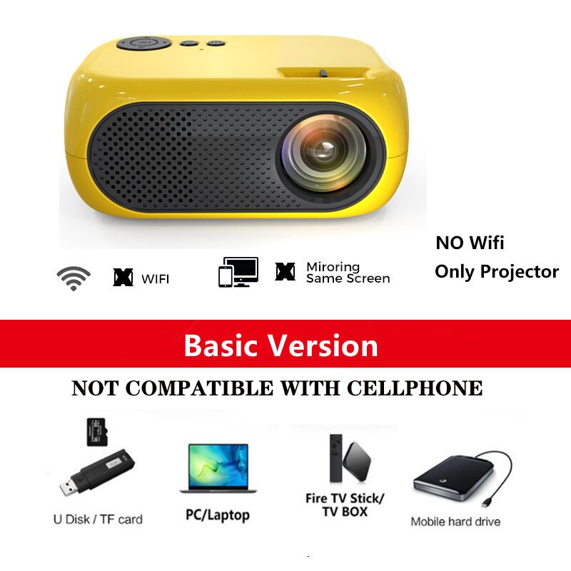 XIDU 1300 Lumens Mini Projector Audio Portable Projector Full HD Support USB/AV/HDMI Compatible/Projection Home Media Player