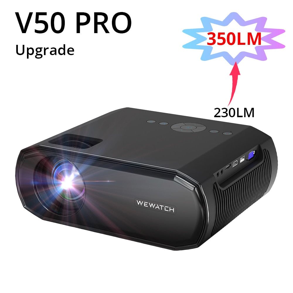 WEWATCH V50 Portable 5G WIFI Projector Mini Smart Real 1080P Full HD Movie Proyector 200'' Large Screen LED Bluetooth Projectors