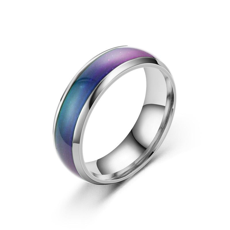 5 Colors Stainless Steel Changing Color Rings Mood Emotion Feeling Temperature Ring for Women Men Couples Ring Tone Jewelry Gift For Sale