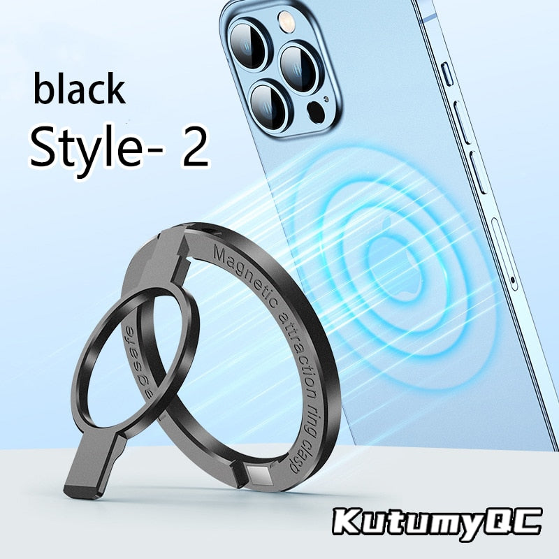 Magnetic KutumyQC Cell Phone Ring Holder Compatible with iPhone 12 13 14 Series MagSafe Removable Cell Phone Grip Kickstand