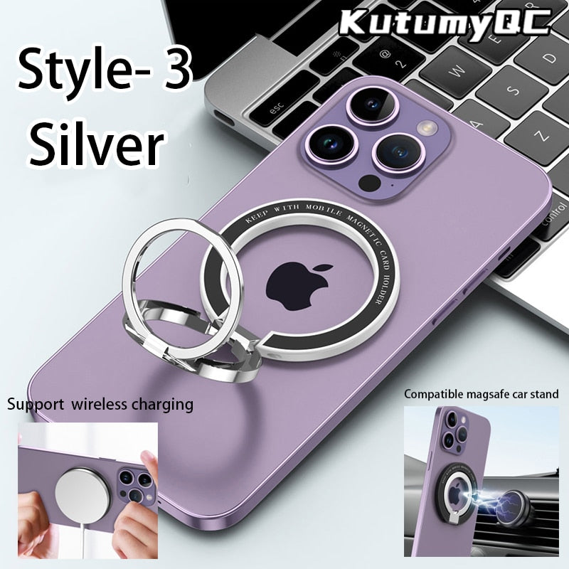 Magnetic KutumyQC Cell Phone Ring Holder Compatible with iPhone 12 13 14 Series MagSafe Removable Cell Phone Grip Kickstand