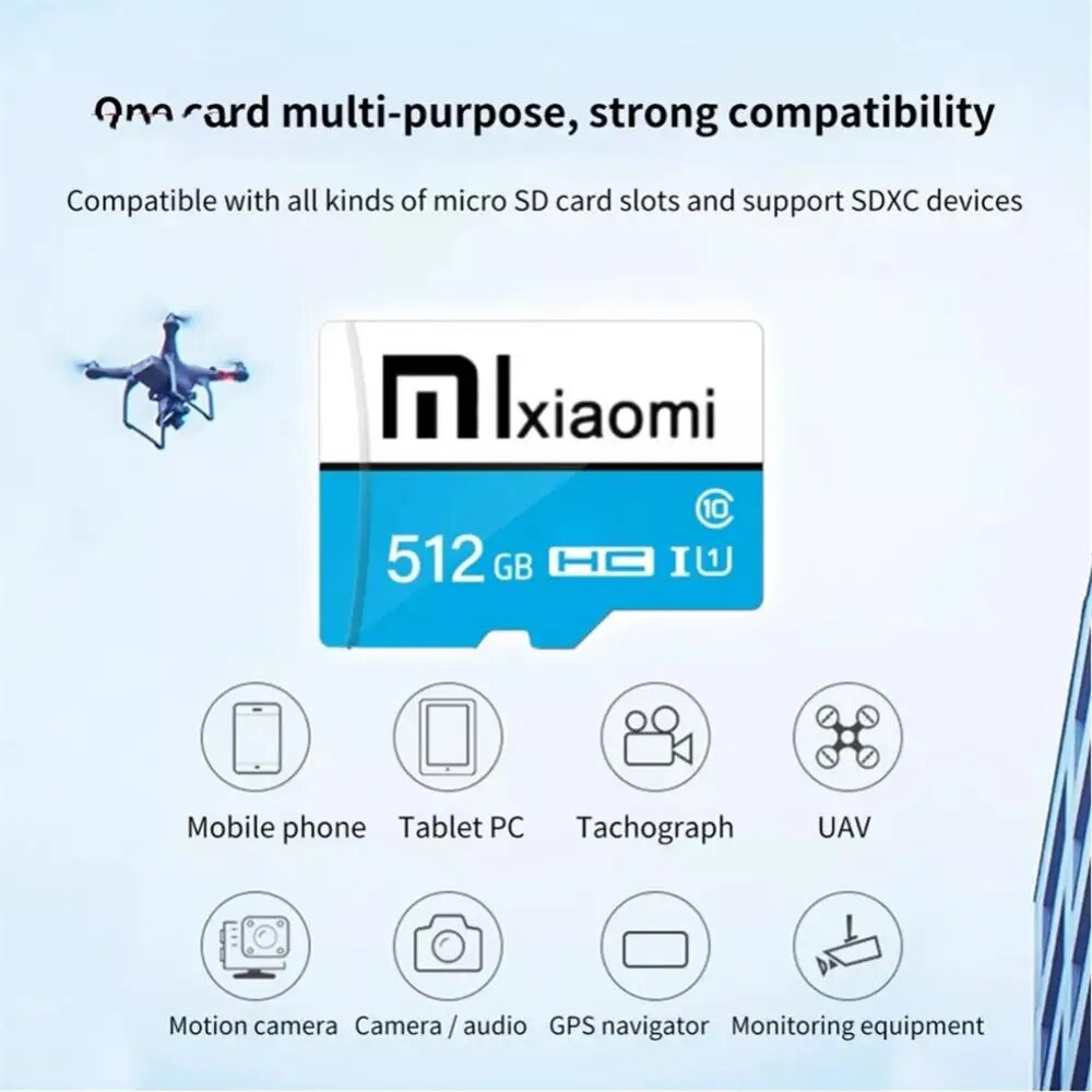 Xiaomi 1TB Memory Card Micro TF Card High Speed 32GB 512GB 128GB 64GB Class10  Data Storage With Adapter For Phone/Camera/Games