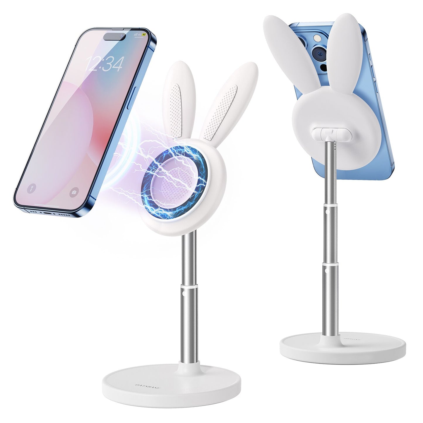 Oatsbasf Telescopic Cute Bunny Phone Holder Lovely Rabbit Desktop Laptop Stand Height Angle Adjustable Antislip Tablet Bracket