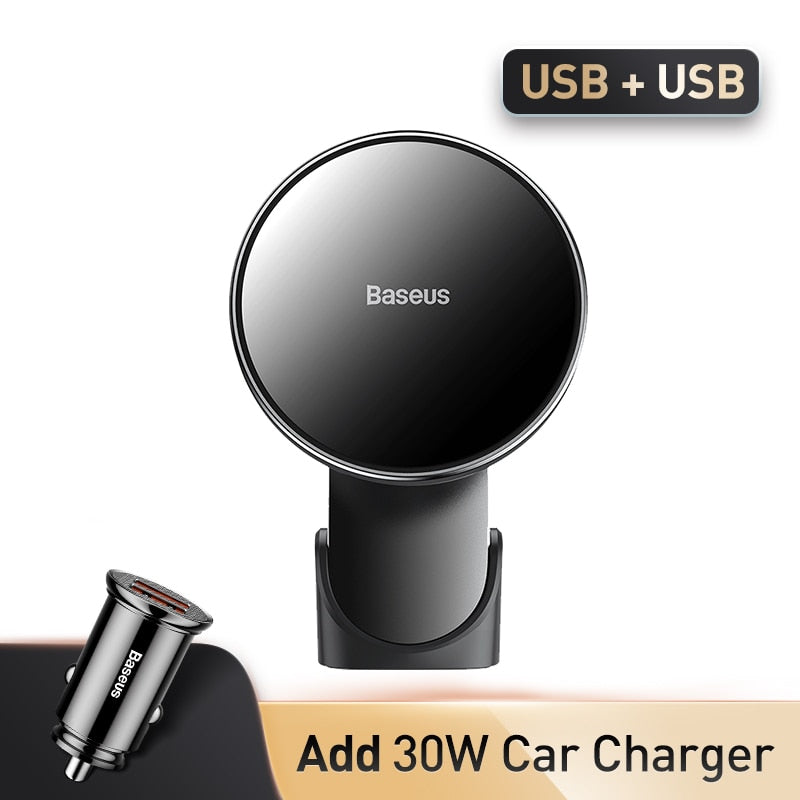 Baseus Magnetic Car Phone Holder Wireless Charger for Apple iPhone 14 13 12 11 Pro Max Wireless Charging Phone Holder Charger