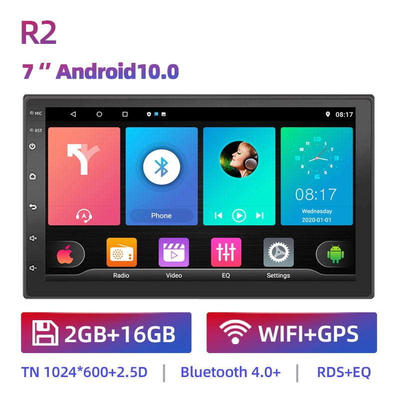 Ruancheng 8G 128G 2 Din Android 10 Car Radio GPS AI Carplay Auto  Stereo Universal 7"  For Volkswagen Nissan Hyundai Kia Toyota