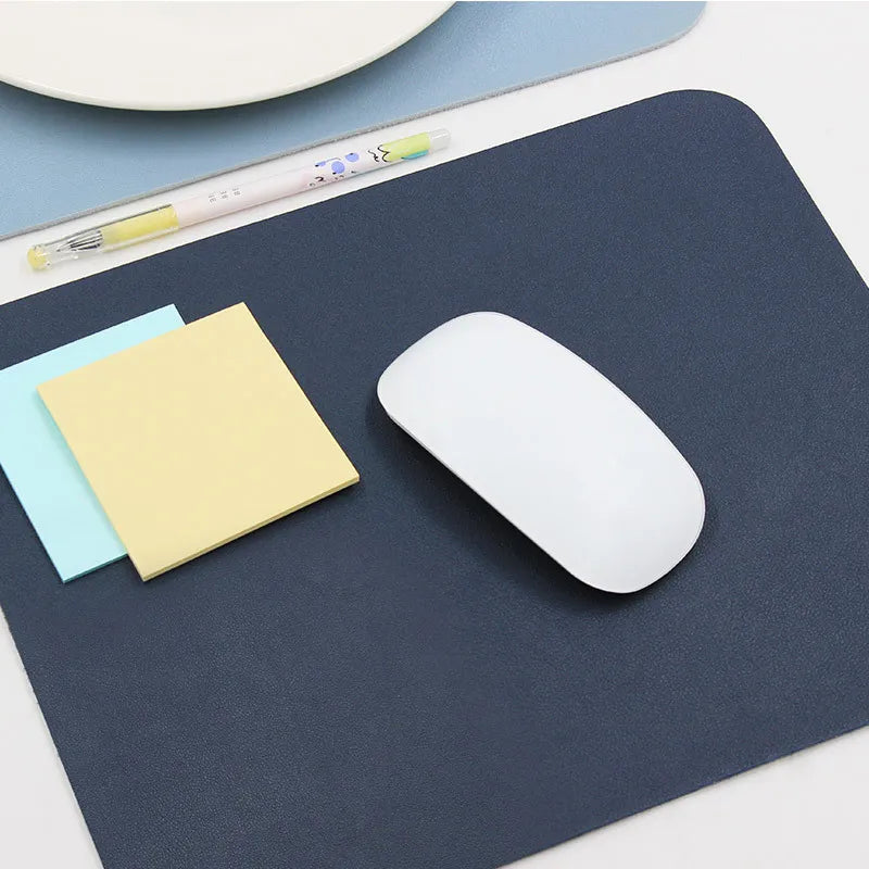 PU Leather Mouse Pad Waterproof Cute Desk Pad Solid Color Kawaii Stationery Desktop Computer Accessories Office Supplies