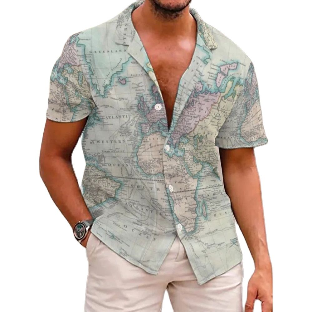 Summer Men's Hawaiian Shirt Holiday Casual Blouse 3d Coconu Print Shirts For Men Oversized Short Sleeve 5xl Tops Tee Shirt Men